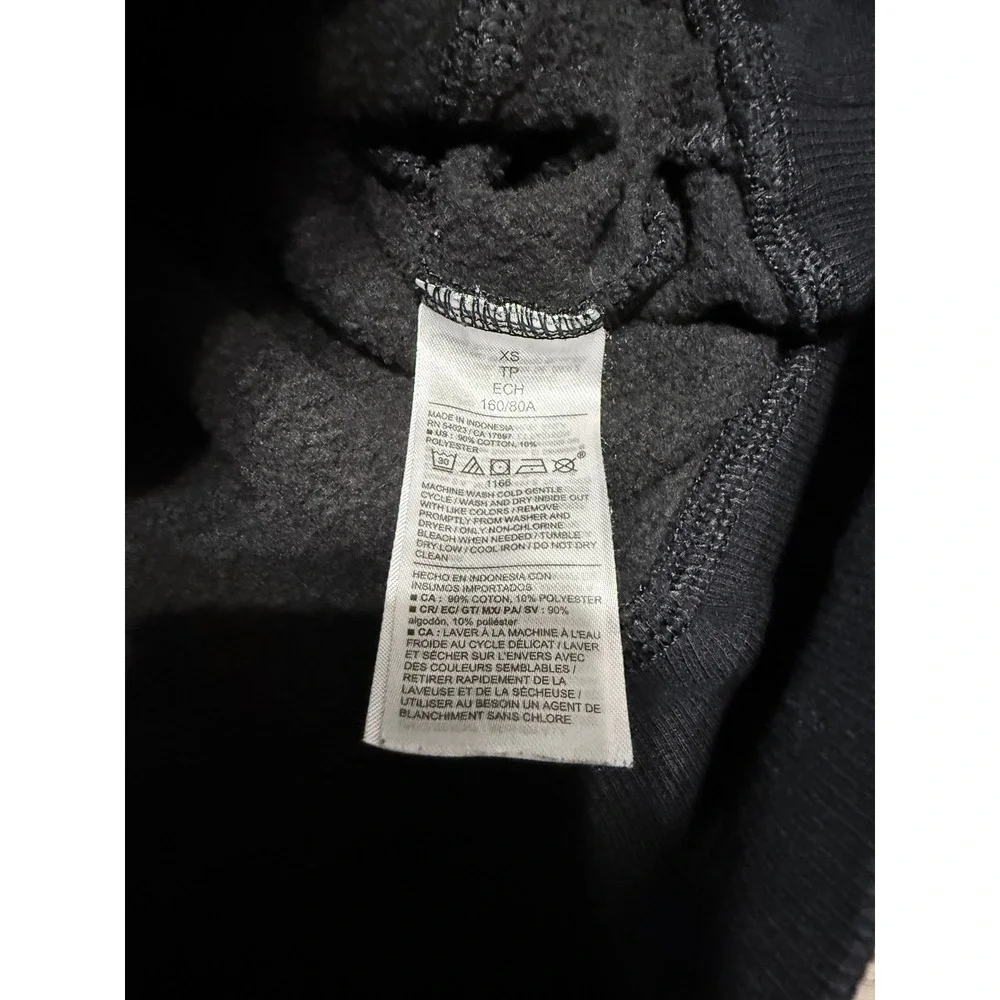 Old Navy SoComfy Kids XS Black Full Zip Hoodie Fleece Sweatshirt Classic Length